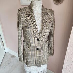 LKNW Cabi brown yellow tan ivory blazer jacket 4 3548 stretchy